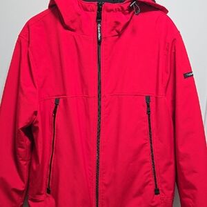 Calvin Klein Men's Vibrant Red Raincoat